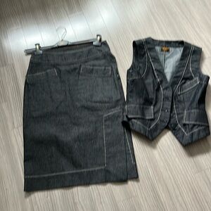 vivienne westwood jean skirt and vest